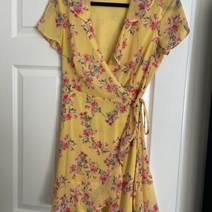 Lush Yellow Floral Midi Dress